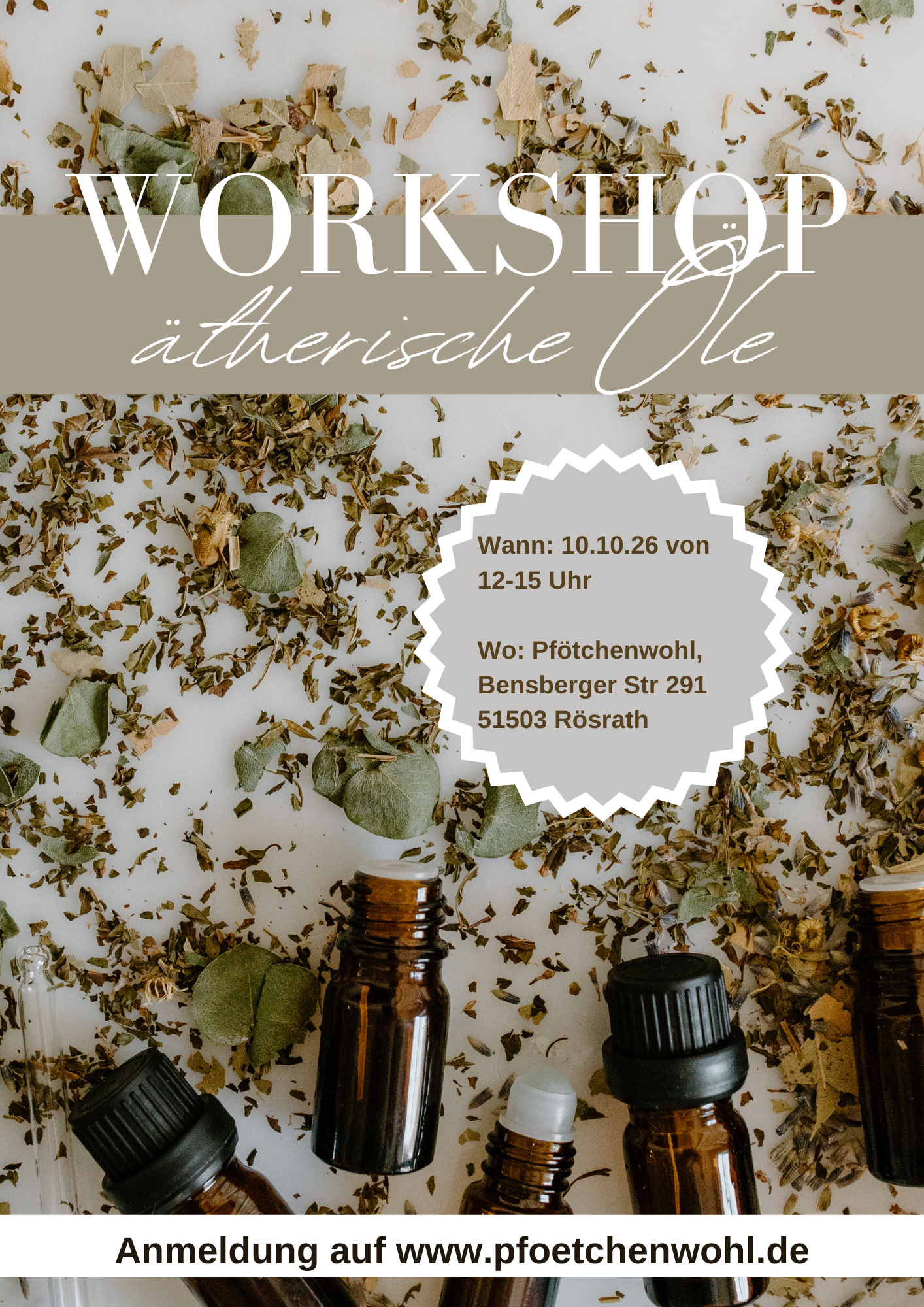 Workshop ätherische Öle & ihre Wirkungsweisen 10.10.26. 12-15 Uhr
